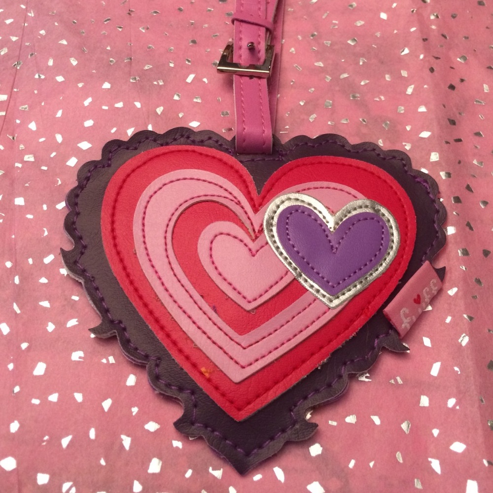 Fluff Layered Heart Bag Tag